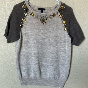 J Crew alpaca and Merino wool beaded top. Size small.